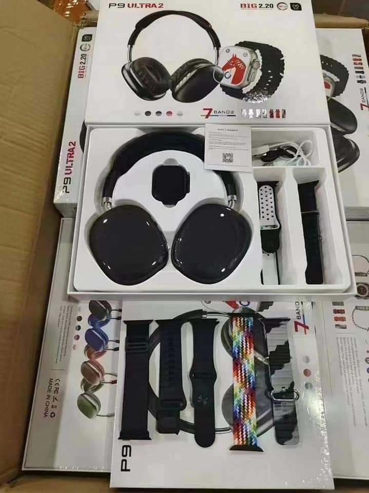 P9 Ultra 2 Smart Watch Combo With Headphone