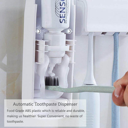 Toothpaste Dispenser and Toothbrush Holder Set