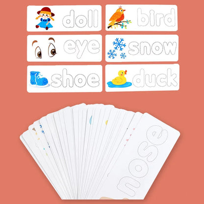 Wooden Spelling Words Flash Cards Activity Game