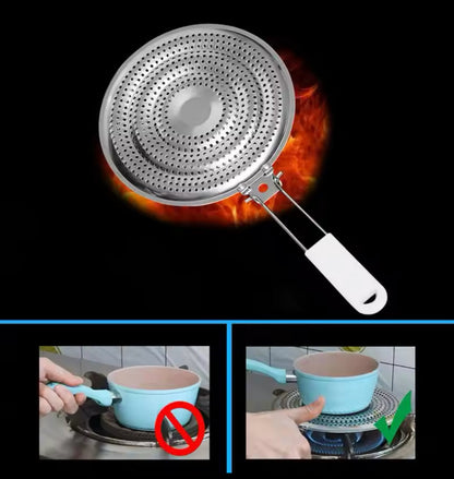 Multipurpose Stainless Steel Stove Heat Diffuser, Foldable Kitchen Stove Flame Guard Simmer Plate, Durable Gas Stove Anti Scalding Mat