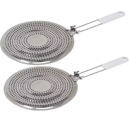 Multipurpose Stainless Steel Stove Heat Diffuser, Foldable Kitchen Stove Flame Guard Simmer Plate, Durable Gas Stove Anti Scalding Mat
