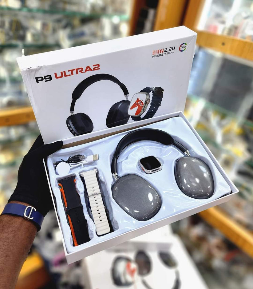 P9 Ultra 2 Smart Watch Combo With Headphone