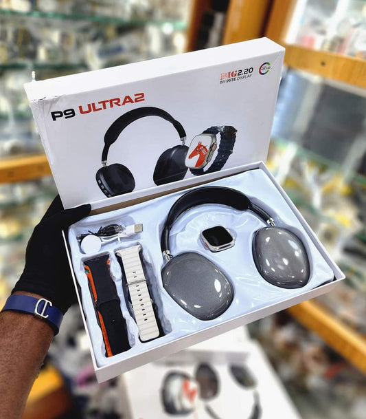 P9 Ultra 2 Smart Watch Combo With Headphone
