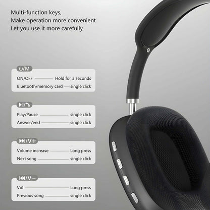 P9 Pro Max Wireless Bluetooth Headphones With Mic and Gaming Stereo Headset (Allowed To Open)