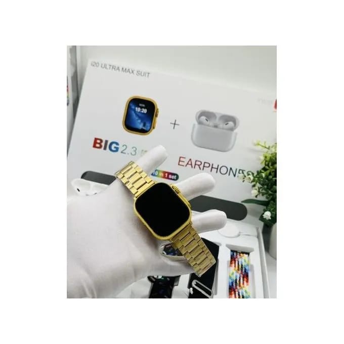 i20 Ultra Max  Smartwatch with TWS Earphone Wireless 7 Straps  Heart Rate Tracker Ultra 8 Smart Watch