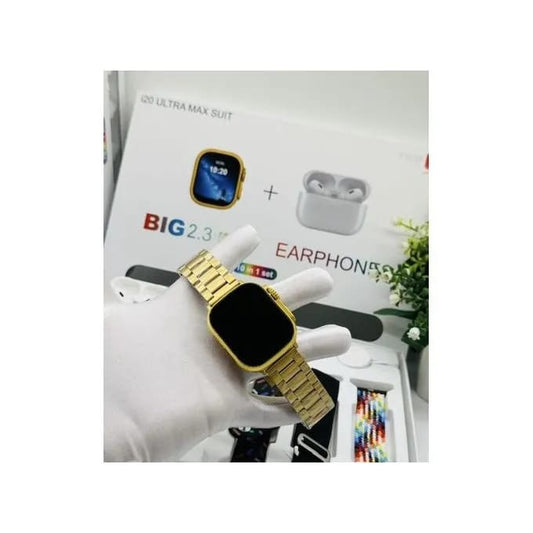 i20 Ultra Max  Smartwatch with TWS Earphone Wireless 7 Straps  Heart Rate Tracker Ultra 8 Smart Watch